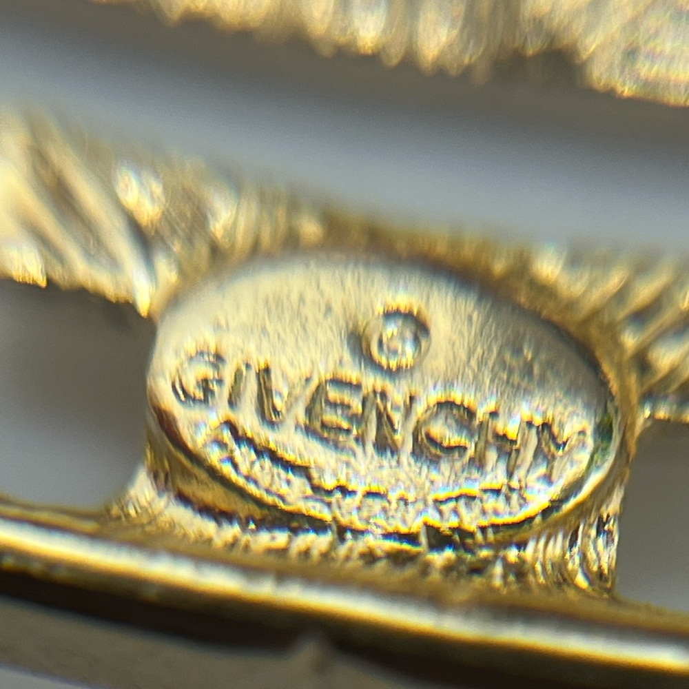 Vintage Givenchy G Logo Gold Tone Stud Earrings - Picture 7 of 9